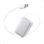 Anker Nano Power Bank (10K, 45W, Built-In Retractable USB-C Cable)- White