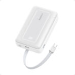 Anker Power Bank (20K, 30W, Built-In USB-C Cable)- White - Image 2