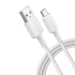 Anker 322 USB-A to USB-C Cable (6ft Braided)- White