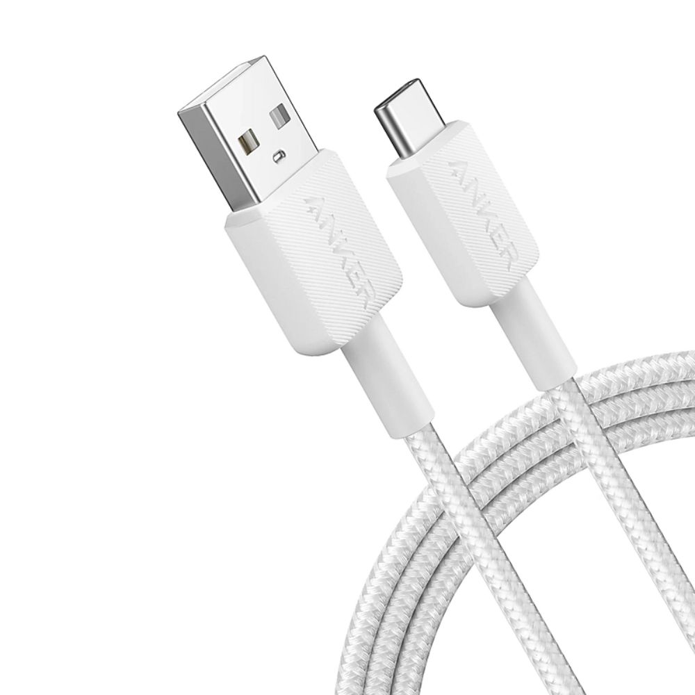 Anker-322-USB-A-to-USB-C-Cable-6ft-Braided-White-1.jpg Anker 322 USB-A to USB-C Cable (6ft Braided)- White - Image 1