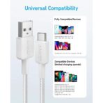Anker 322 USB-A to USB-C Cable (6ft Braided)- White - Image 2