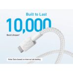 Anker 322 USB-A to USB-C Cable (6ft Braided)- White - Image 3