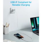 Anker 322 USB-C to USB-C Cable (6ft Braided) White - Image 4