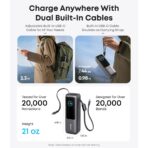 Anker Power Bank (25K, 165W, Built-In Retractable USB-C Cable)- Black - Image 3