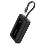 Anker Zolo Power Bank (10K, 22.5W, Built-In USB-C Cable- Black