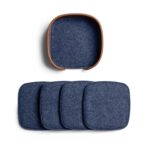 Squircle Felt Coaster Set - Blue - Image 6