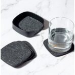 Squircle Felt Coaster Set - Grey - Image 3