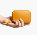Vegan Leather Zipper Slim Card & Coin Wallet - Chrome Yellow - Image 2