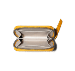Vegan Leather Zipper Slim Card & Coin Wallet - Chrome Yellow - Image 5