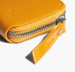 Vegan Leather Zipper Slim Card & Coin Wallet - Chrome Yellow - Image 3