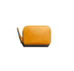 Vegan Leather Zipper Slim Card & Coin Wallet - Chrome Yellow