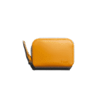 Vegan Leather Zipper Slim Card & Coin Wallet - Chrome Yellow