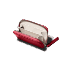 Vegan Leather Zipper Slim Card & Coin Wallet - Crimson Red - Image 4
