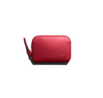 Vegan Leather Zipper Slim Card & Coin Wallet - Crimson Red