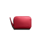 Vegan Leather Zipper Slim Card & Coin Wallet - Crimson Red