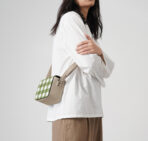 Creamy Crocodile Gingham Sol Box Shoulder Bag - Image 2