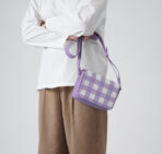 Lavender Gingham Sol Box Shoulder Bag - Image 4