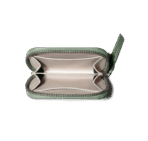 Vegan Leather Zipper Slim Card & Coin Wallet - Sap Green - Image 5